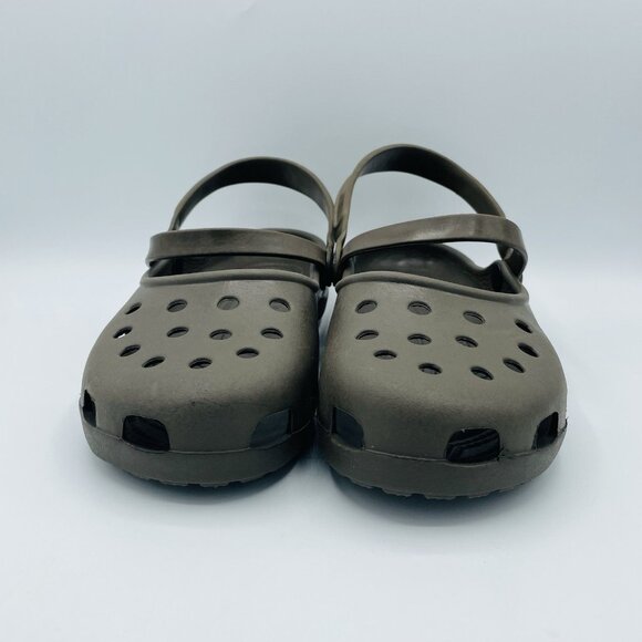 Crocs Shoes Womens Size 10 Brown Slip On Comfort Huaraches Lightweight Strappy - Picture 4 of 11
